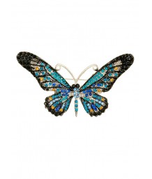  Ocean Crystal Butterfly Hairclip and Brooch